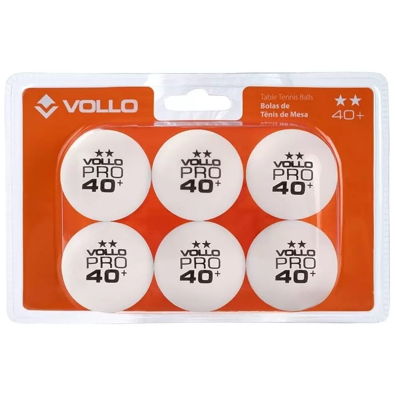 Bola de Tênis de Mesa Branca 6 Unidades Vollo 2 Estrelas