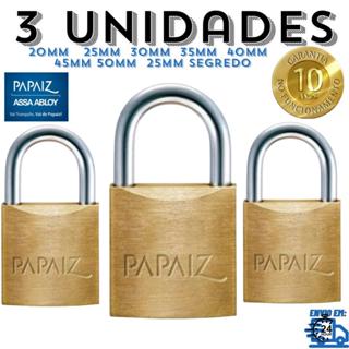 Kit 3 Cadeado Papaiz Original Latão Maciço 20 25 30 35 40 45 e 50mm em Oferta na Shopee
