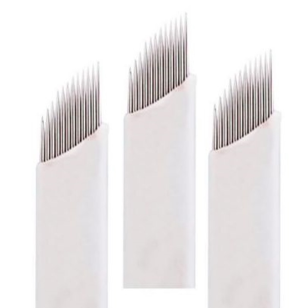Kit 50 Lâminas 7 Flex Microblading Tebori Agulha