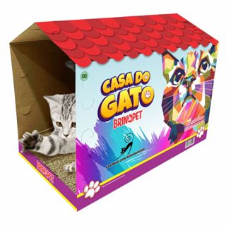 Toca Casa De Papelão Casinha De Descanso Para Gatos-AntiEstresse-com Arranhador em Oferta na Shopee