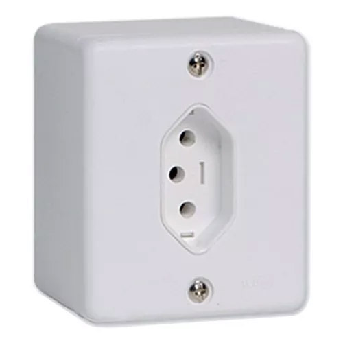 Tomada De Sobrepor Bipolar 2p+t 10a 250v 63140 em Oferta na Shopee