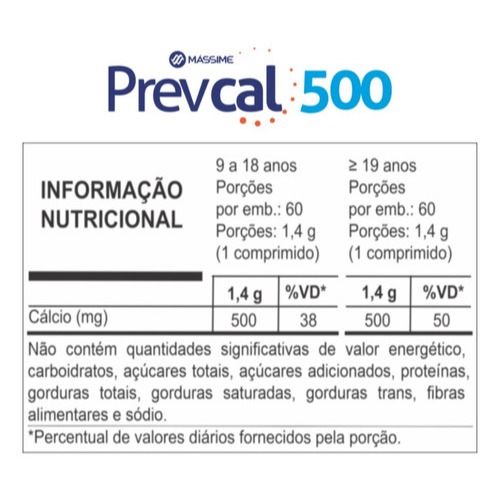 PREVCAL 500MG - 60 comp. - Massime