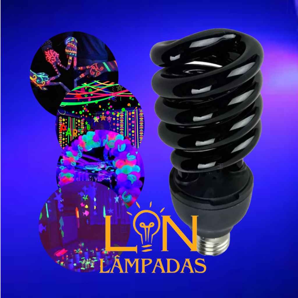 Lâmpada Luz Negra Espiral 110v -220v-efeito Neon em Oferta na Shopee