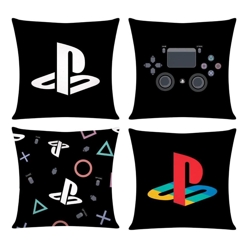 Kit 4 Capas De Almofadas Playstation PS P/ Decoração Quarto Infantil 45x45 cm em Oferta na Shopee
