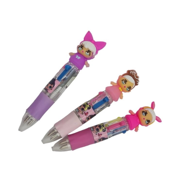 Mini Caneta 4 Cores LOL - Caneta Troca ponta - Papelaria Fofa - Papelaria Escolar
