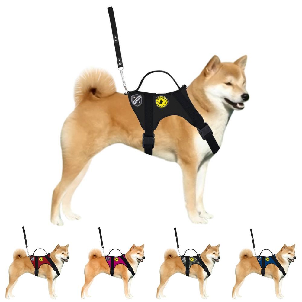 Coleira Peitoral De Adestramento Tático Para Cães Médio e Grande Porte Com Guia Para Passeios