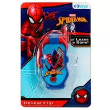 Telefone Musical Infantil Homem Aranha Celular Flip Marvel Spiderman Princesas Super Herói Disney