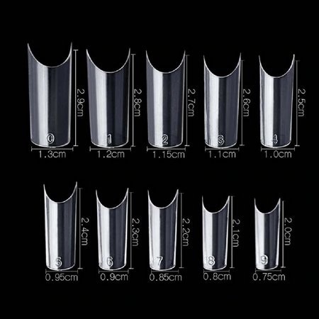 Kit 100 Tips leitosa/transparente Unhas em Gel Alongamento Acrigel