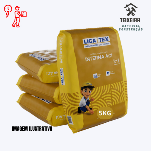 Argamassa Colante Cimento Cola ACI Interno 5kg Liga Tex