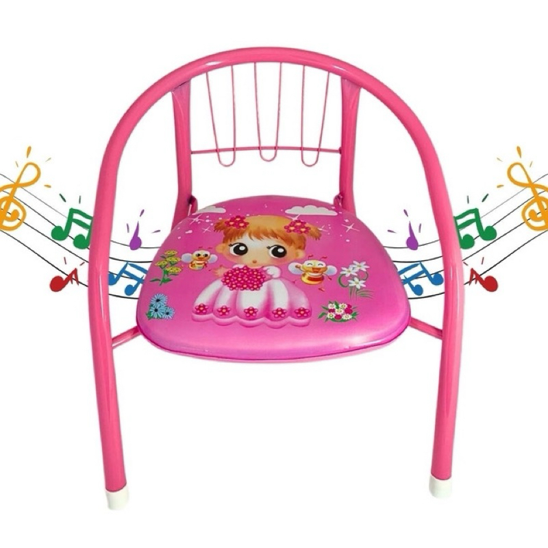 Cadeira Cadeirinha Infantil Rosa Azul Assento Acolchoado METAL com Buzina No Assento apito até 37kg Peida Criança