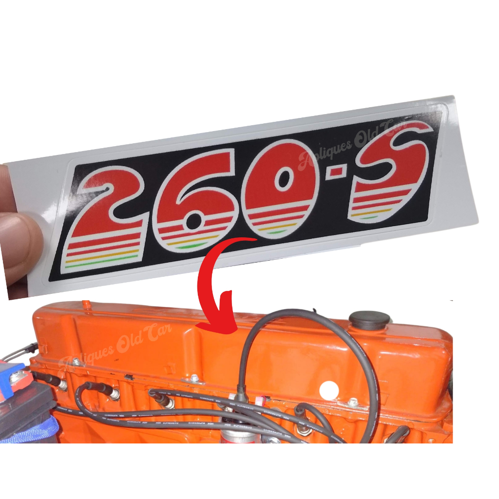 Adesivo 260-S Tampa de Válvulas Opala/Caravan Motor 4cil ou 6cil - Preparação Comando 260-S