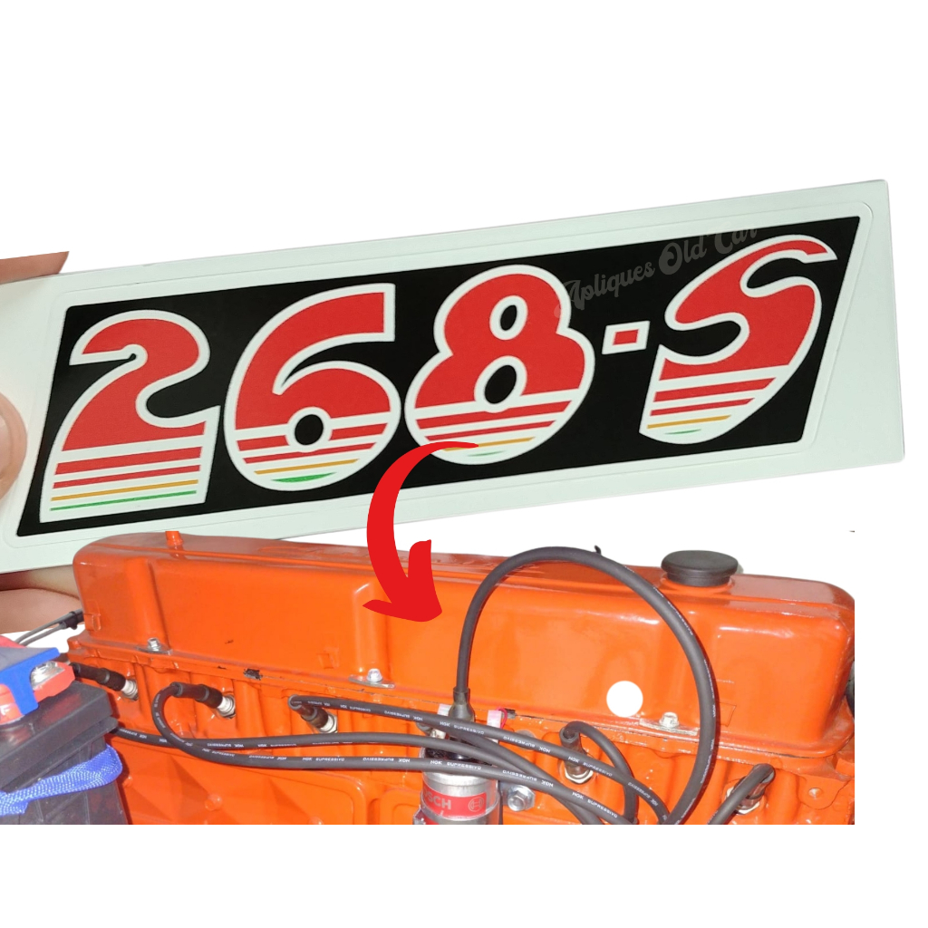 Adesivo 268-S Tampa de Válvulas Opala/Caravan Motor 4cil ou 6cil - Preparação Comando 268-S