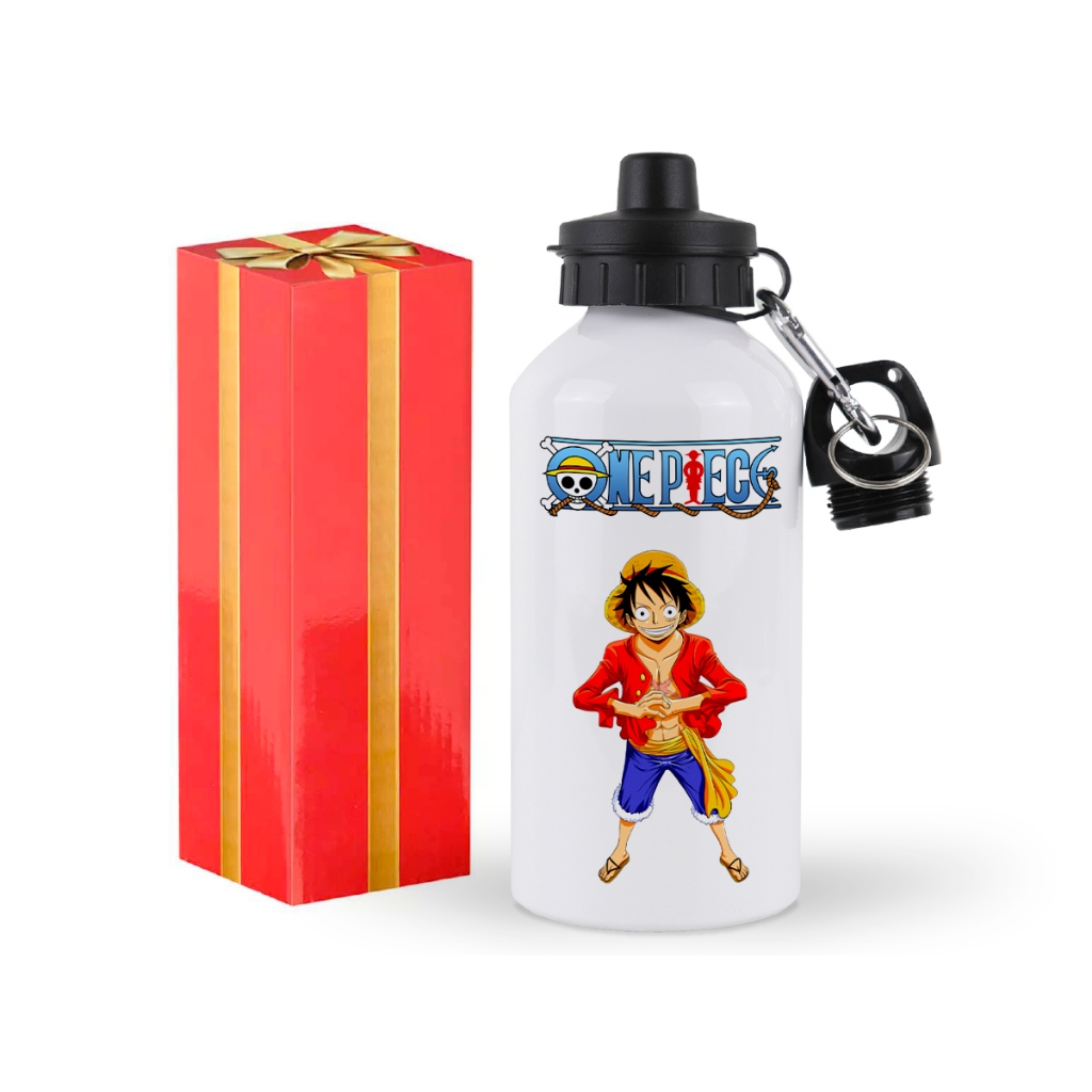 Garrafa Personalizada Alumínio One Piece Luffy Squeeze de Água 500ml + Caixa Presente em Oferta na Shopee
