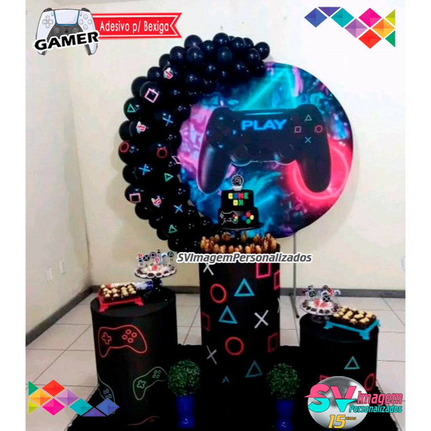 Festa Game Playstation Adesivo para bexiga Balão e Bubble para Decoração de Festa Envio Rápido