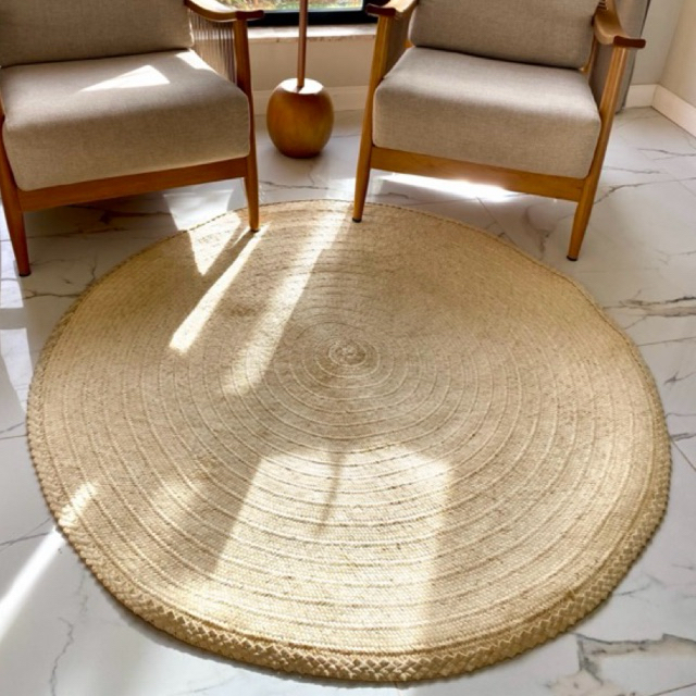 Tapete Redondo 1.50mt Carnaúba Liso Coisas Diferentes Para Casa Decoração Elegante Natal A...