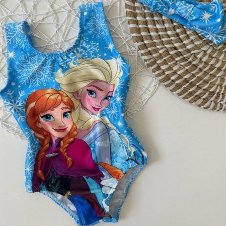 Body maiô infantil frozen em Oferta na Shopee