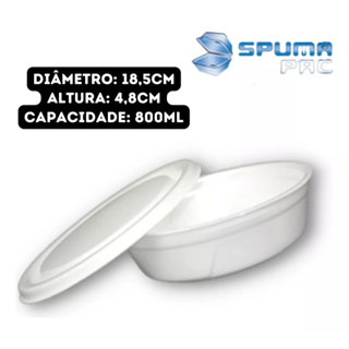 Marmitex Isopor C/tampa 750 ML Redonda C/50 Un em Oferta na Shopee