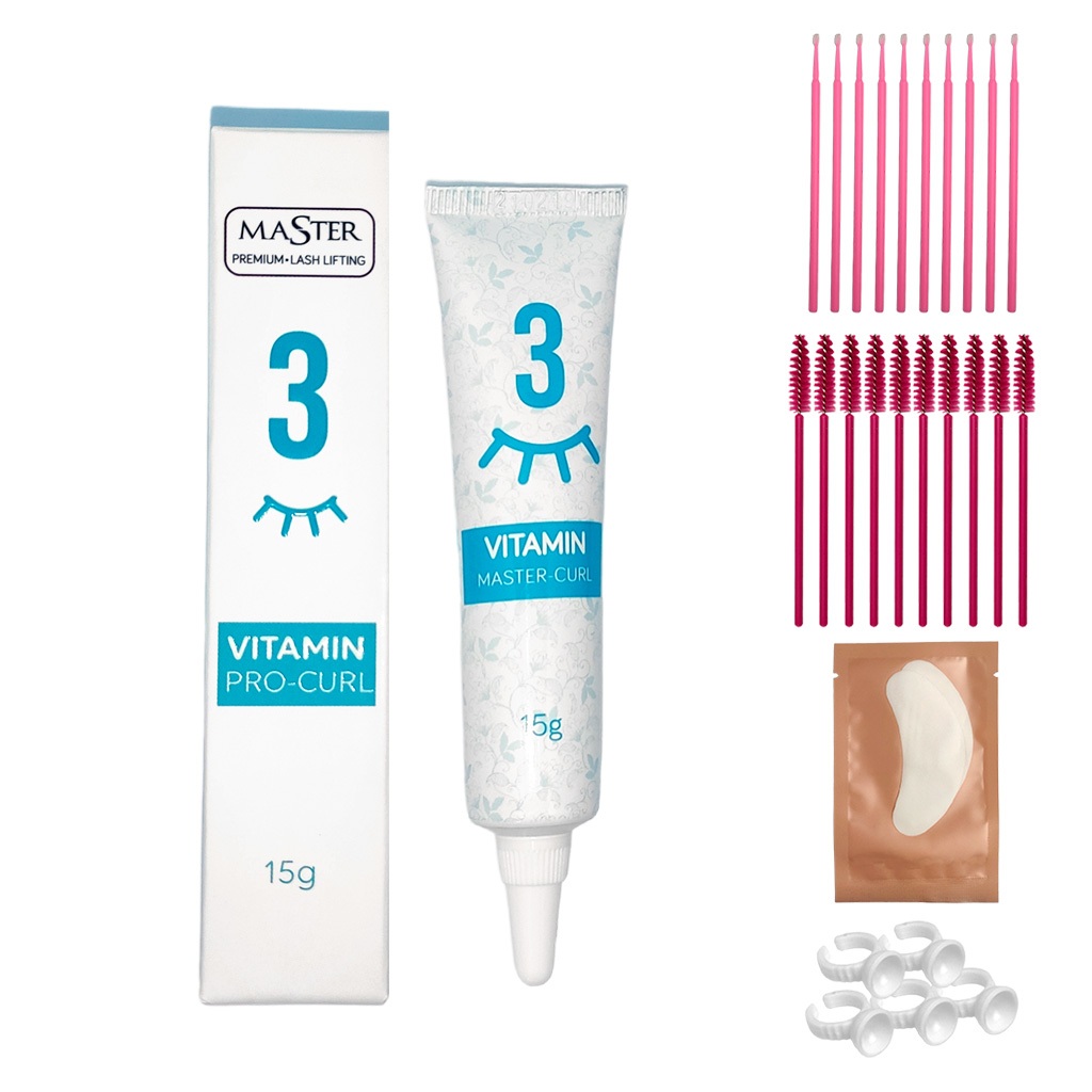 Vitamina Passo 3 Master Pro Curl Lash Lifting Profissional para Cílios 15g com Anvisa