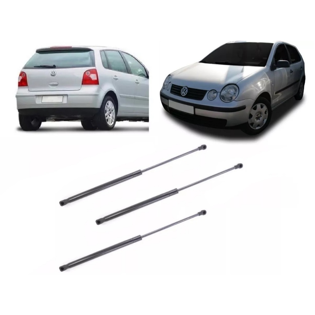 Kit Par Amortecedor Mola a Gás Tampa Traseira Porta Malas Capo Polo Hatch 2003 2004 2005 Em Diante