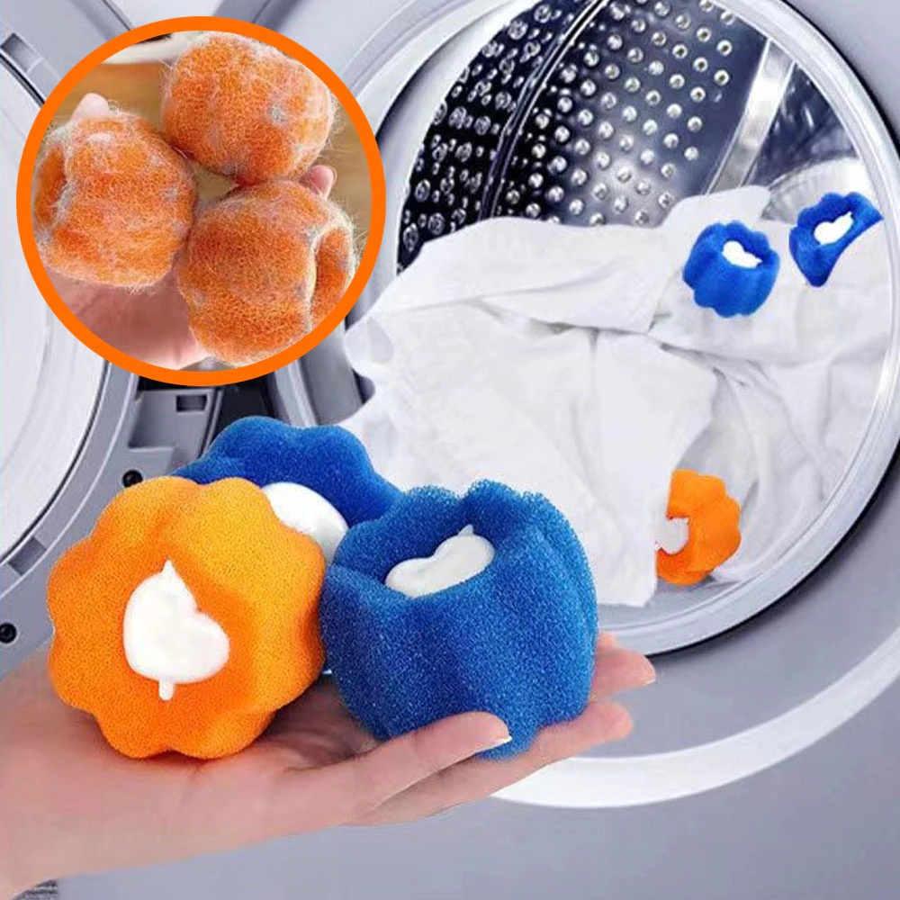 Coletor Pelos Maquina de Lavar Roupa Bola Mágica Esponja Removedor de Pelos Lavadora Pet Gato Cães Tirar Fiapo Cabelos Coletor
