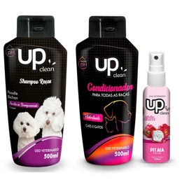 Kit Banho Shampoo Para Cachorro e Gato Poodle 500ml + Condicionador + Perfume 60ml à Escolha UP Clean