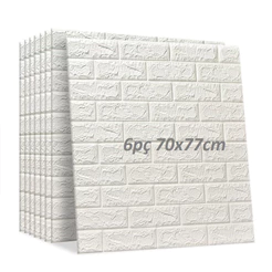 Kit 6pç Painel Adesivo 3d Alto Relevo 77x70cm de Espuma Autocolante