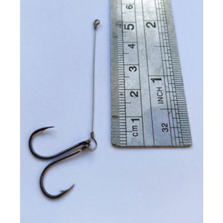 Anzol Chinu Duplo n°5 encastoado 5cm kit c/50 pares em Oferta na Shopee