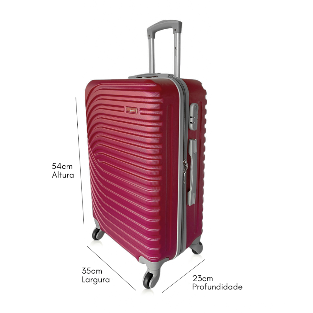 Mala de Viagem Pequena - Cadeado Embutido com Senha - ABS Resistente - Mala de Bordo - 1000M/20P