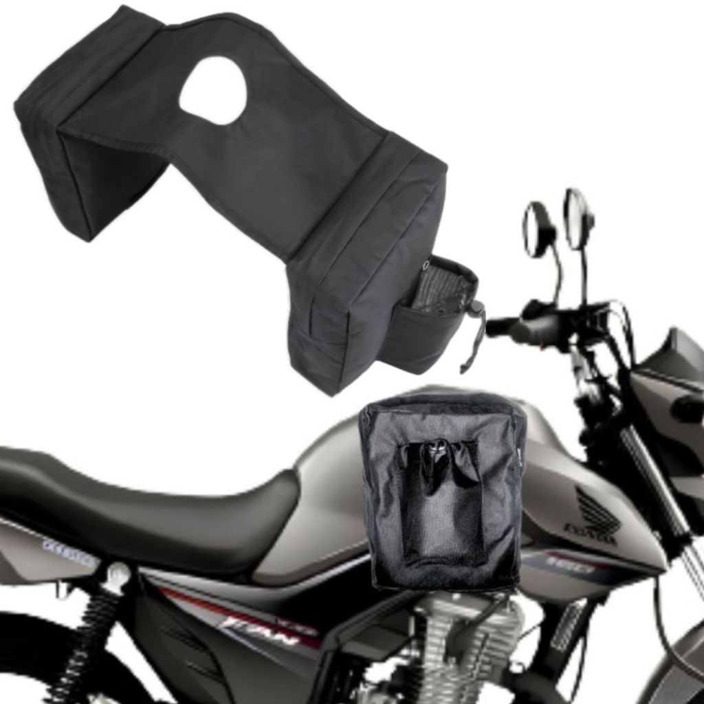 mala tanque 5l para motos universal + porta água cg falcon xre todas moto