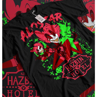 Camiseta Basica Algodao Hazbin Hotel Alastor The Radio Demon Anime Unissex em Oferta na Shopee