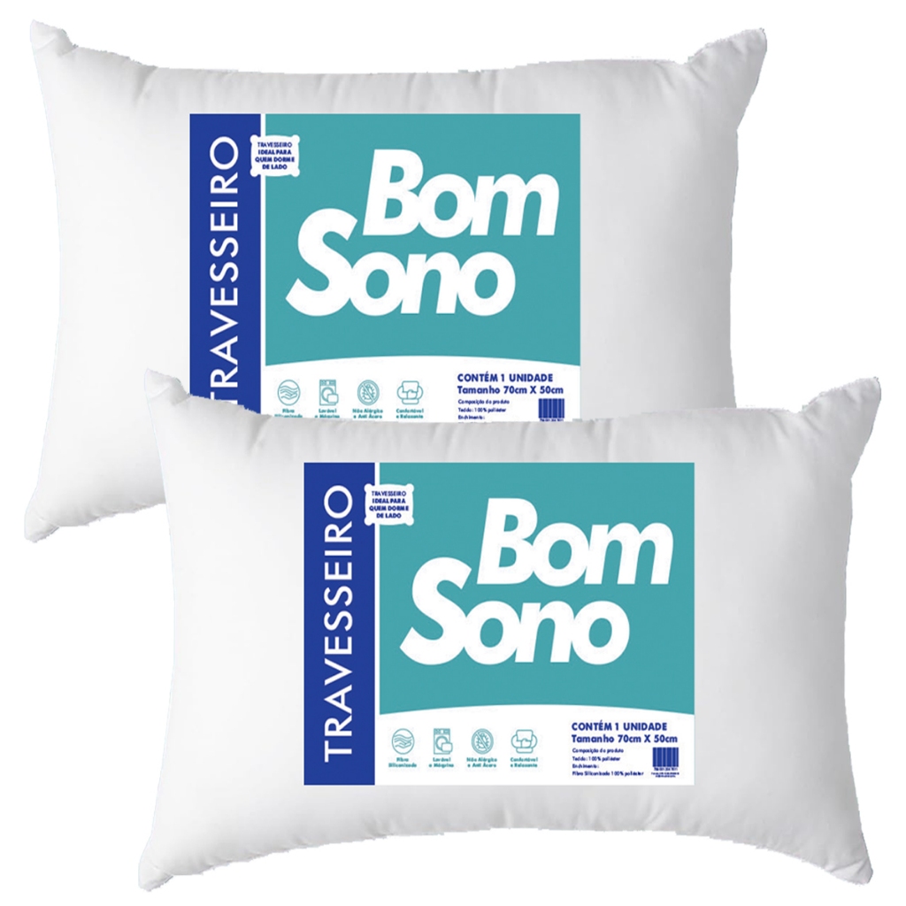 Kit 02 Travesseiros Alto Firme Antialérgico 70x50cm Fibra Siliconada Importada Tecido Microfibra em Oferta na Shopee