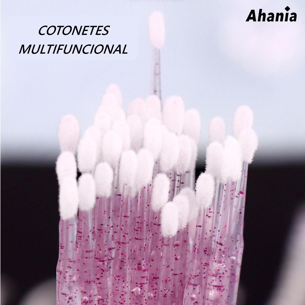 Ahania 100 Pcs Cotonetes Bastões Descartável de Algodão de Limpeza De Cílios Rímel Para Alongar Cabo Crystal e Glitter