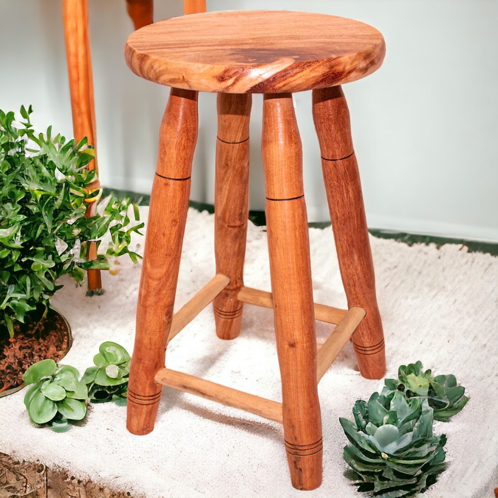 Banqueta Banquinho Madeira Maciça Médio Cadeira 50cm de Altura em Oferta na Shopee