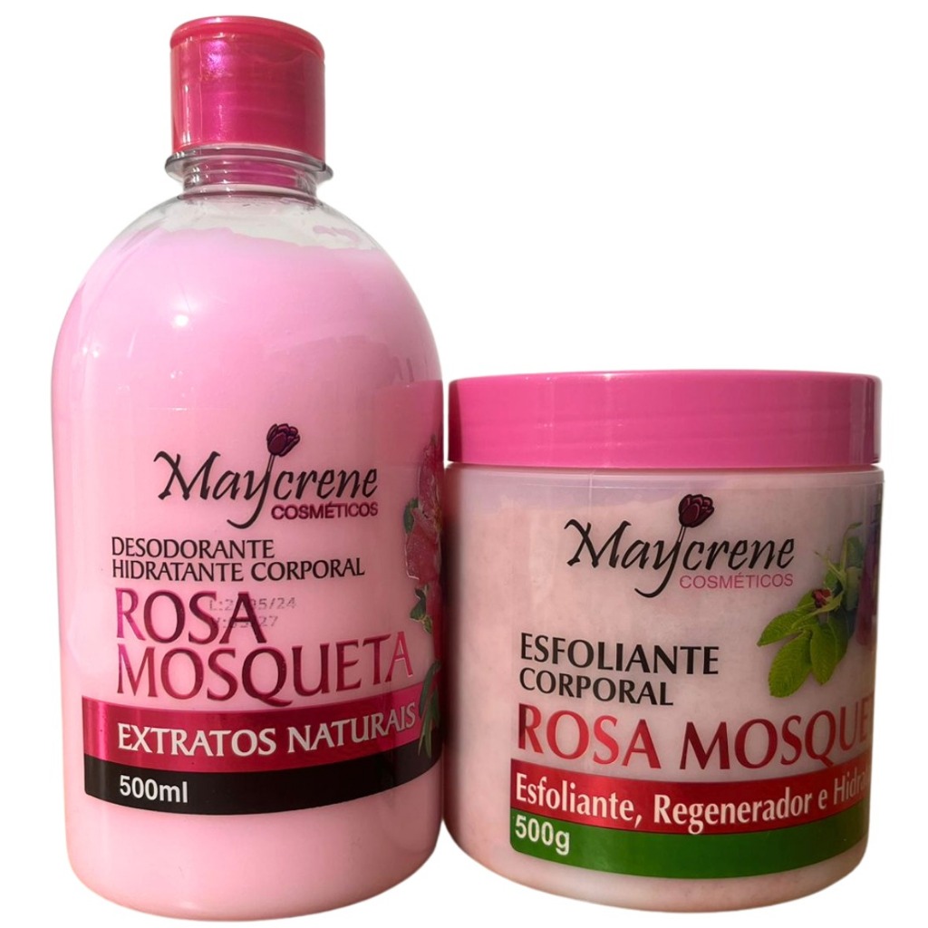 Kit Rosa Mosqueta Cuidado Corporal Esfoliante + Desodorante 500ml Ambos