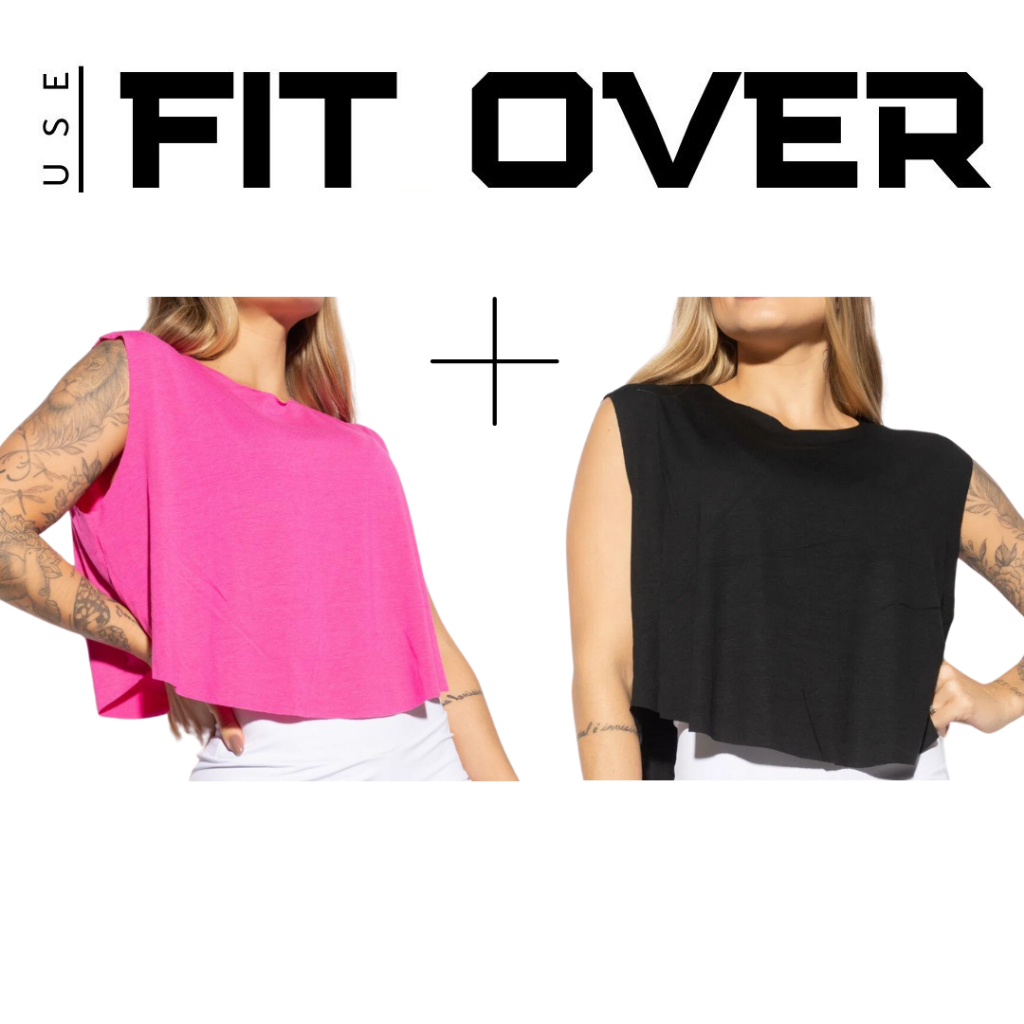 Kit 2 croppeds fitness  academia  crossfit fit over em Oferta na Shopee