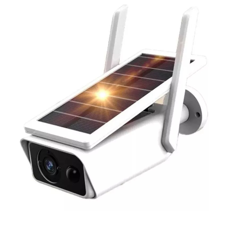 Câmera Ip Bullet Segurança Wifi Ip66 Energia Solar Full Hd Cor Branco