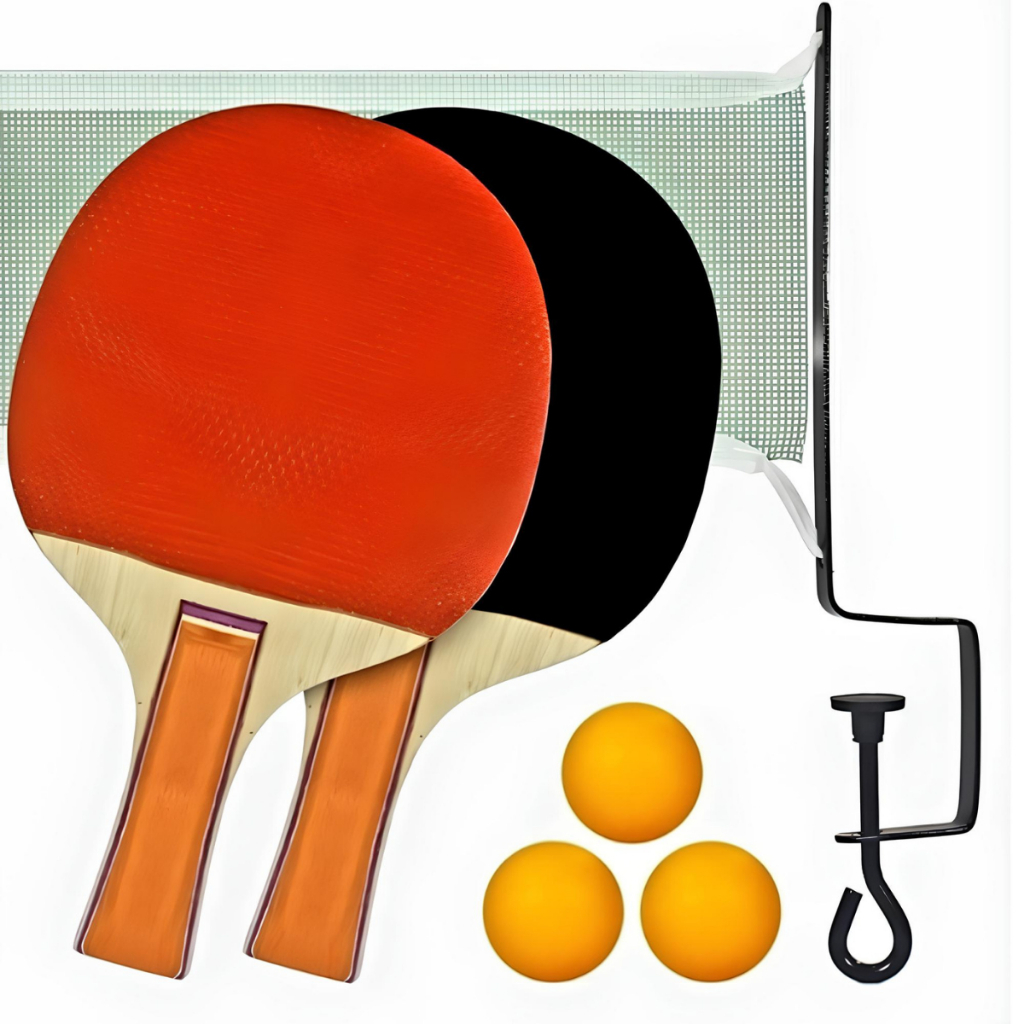 Kit Ping Pong Tênis de Mesa Completo 2 Raquetes 3 Bolas e Redinha Diversão