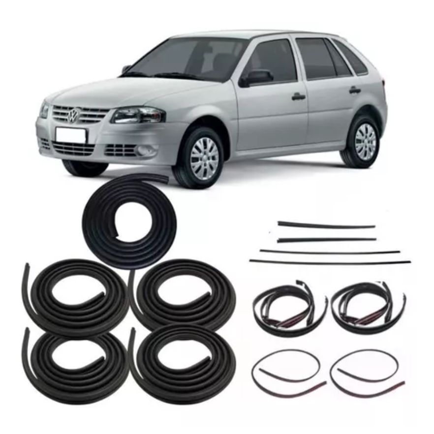 Kit Borrachas Portas Porta-malas Pingadeira Frisos Parabrisa Gol G3 G4 4 Portas