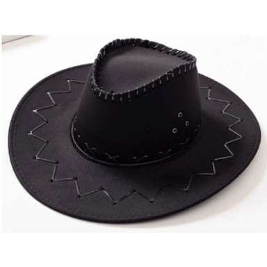 Chapéu de Cowboy Infantil Xerife Preto ou Marrom Fantasia Festa Junina Country Rodeio