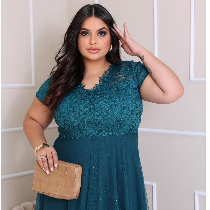 Vestido Longo Plus size Para Madrinhas, Casamentos, Evangélica XG-G1-G2-54-56 em Oferta na Shopee