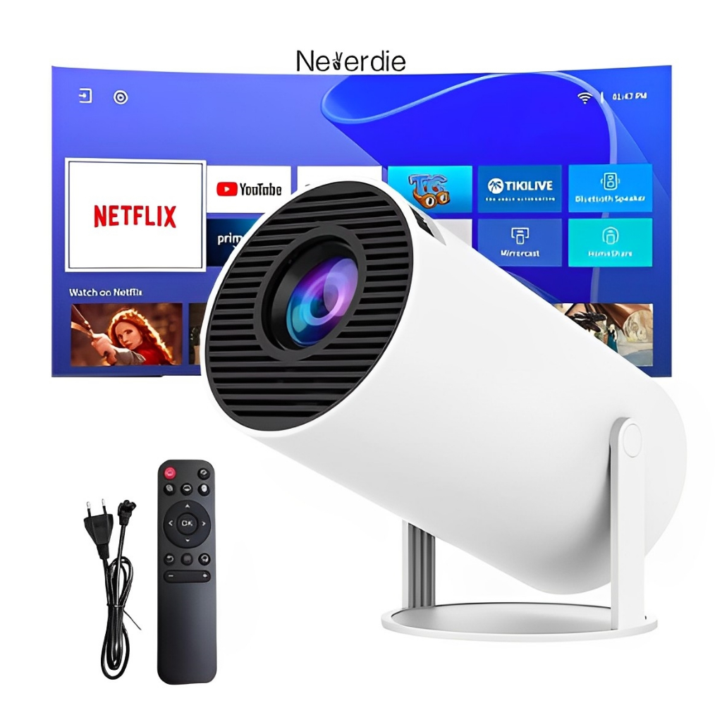 Mini Projetor 4k Portátil HY300 Wifi Bluetooth Suporta Android Cor Branco 110/220V