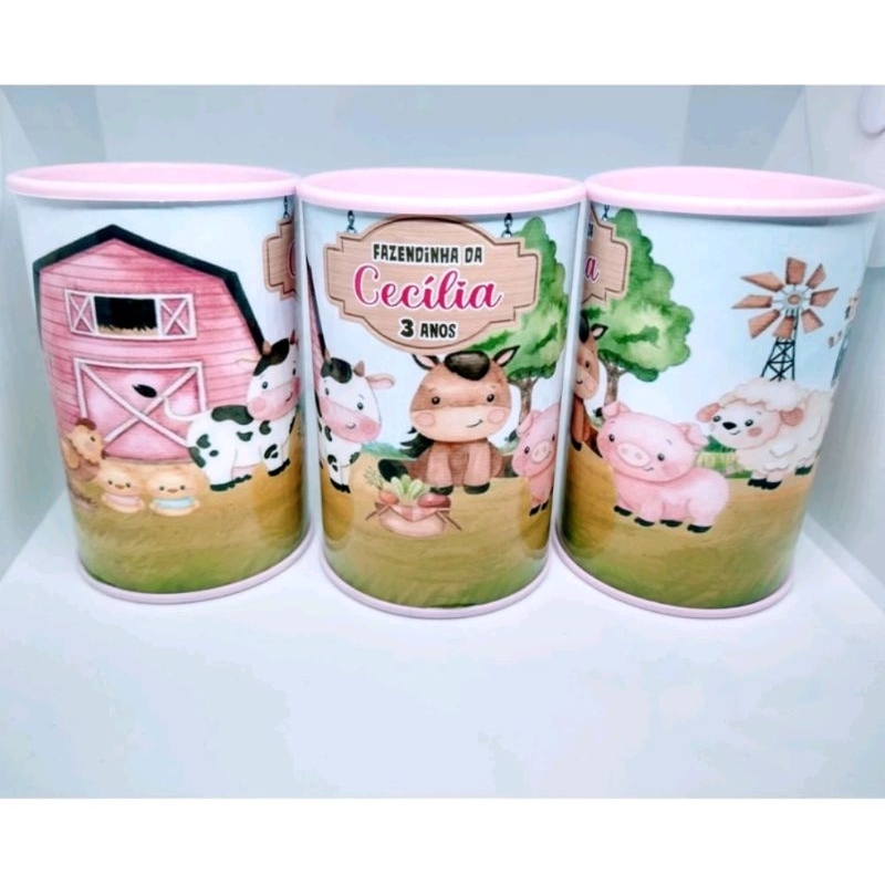 10 cofrinho personalizado fazendinha