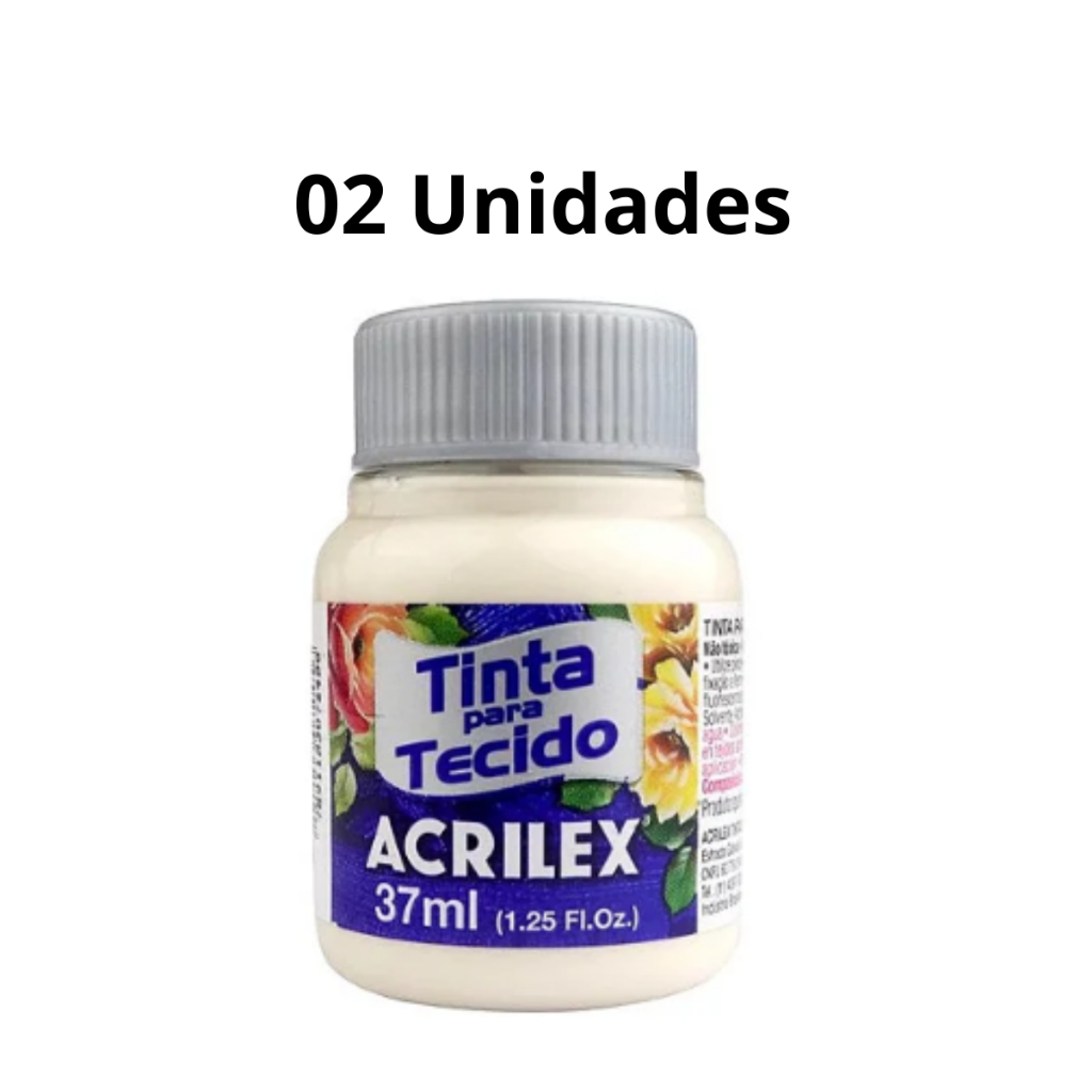 Kit 02 Unidades Tinta para Tecido Fosca 37ml Acrilex Palha 834