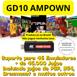 Game Stick GD10 ORIGINAL AMPOWN +45.000 Jogos 128GB +2 Controles Console com PSP, N64, muitos outros em Oferta na Shopee