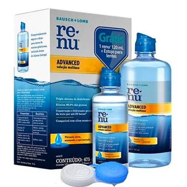 renu lentes de contato solução limpeza advanced bausch & lomb