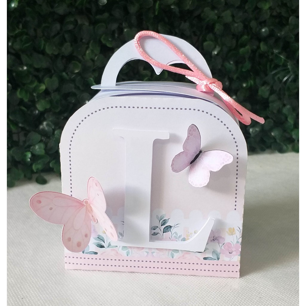 Kit Maletinha I Festa Jardim das Borboletas Rosa | Lembrancinhas | Aniversário | Personalizados