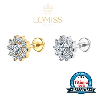 Piercing Helix Tragus Conch Boca-Medusa Labret Titânio G23 Pvd Flor 10 Mini Petalas Zircônia Lomiss piercing em Oferta na Shopee
