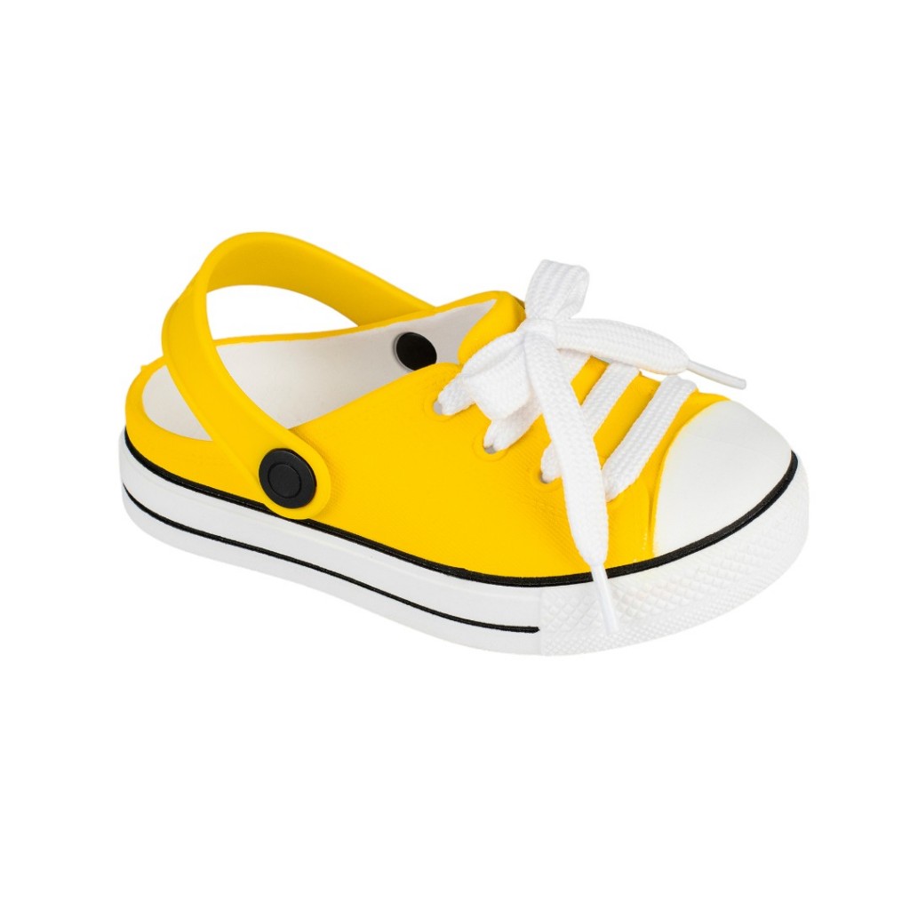 Sandália Infantil Babuch Tipo Crocs Amarelo Menino e Menina Confortável Antiderrapante