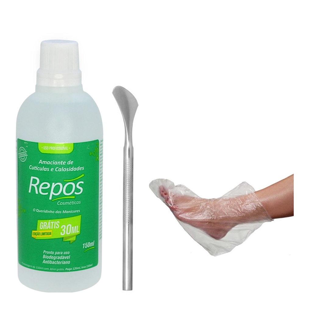 Amaciante de Cutículas Repos + Espátula 222 + 10 Botinhas Descartáveis em Oferta na Shopee