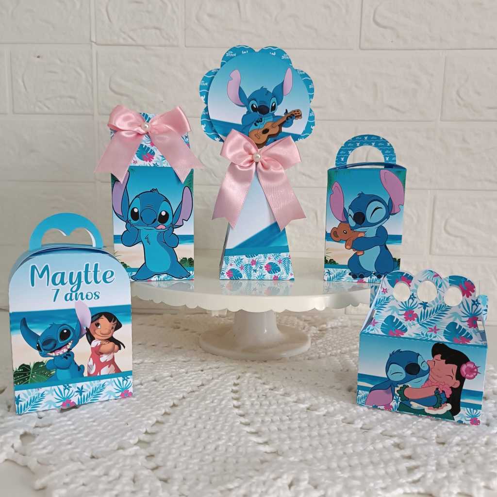 Kit Personalizados Stitch - Lilo Stitch - Lembrancinhas Personalizadas - Caixinha para Festa de Aniversário
